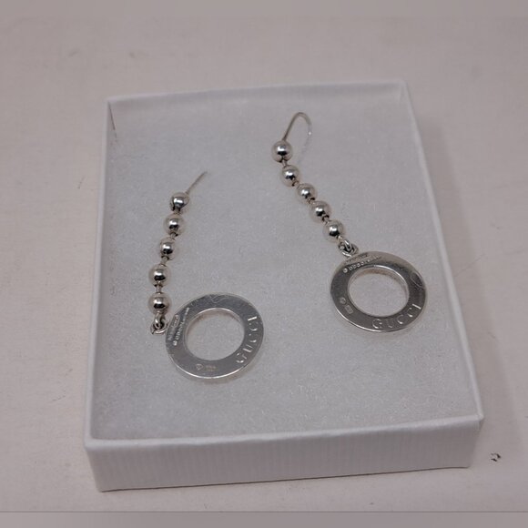 Gucci Women's Boucle Drop Earrings Sterling Silver 925 Italy 2.25" - Picture 2 of 15